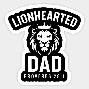 Lion-Hearted Dad Proverbs 28:1 Christian Gift Sticker
